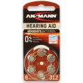 Ansmann Hörgeräte-Batterie Zinc-Air 312 PR41, 1,4 V, 6er-Blister Ansmann Hörgeräte-Batterie Zinc-Air 312 PR41, 1,4 V, 6er-Blister